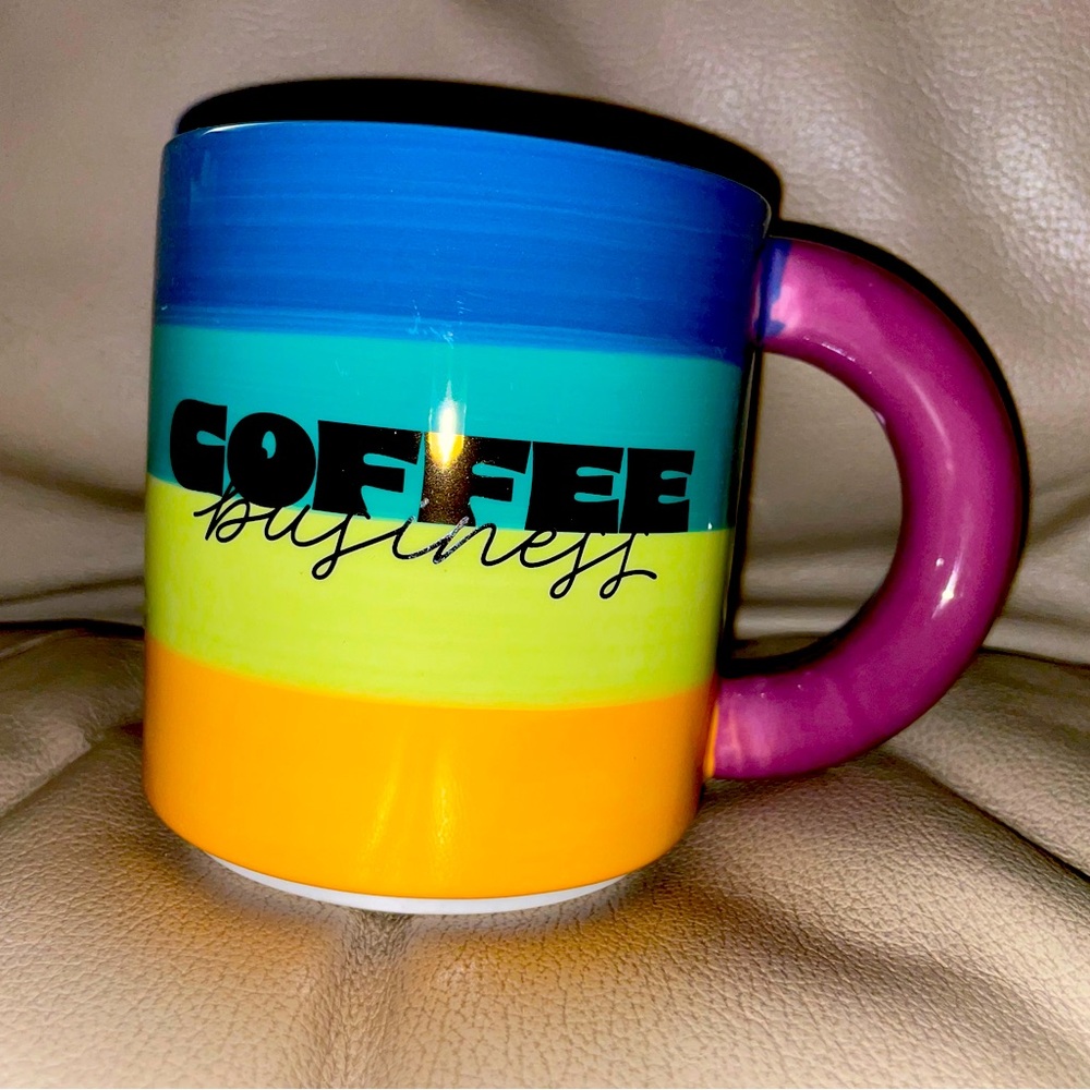 Tabitha Brown Coffee Business 15 fl oz Stoneware Mug Color Stripes New